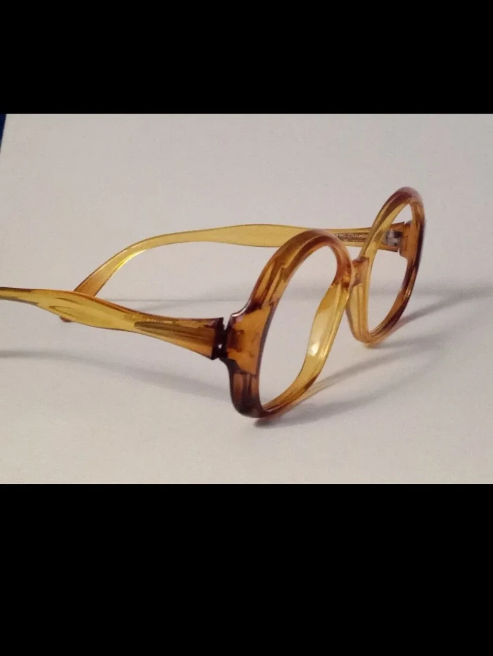 Rare Vintage Clear/Amber Terri Brogan Eyeglass Frame Canada  NOS